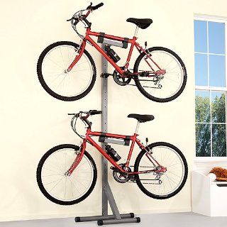 Bike Rack   Holds 2 bikes and 2 helmets (Silver) (6'9" Tall x 12.5" Extension): Sports & Outdoors