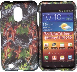 Camo Leaves Samsung Epic 4G Touch (Galaxy S 2, II) D710 Sprint Case Cover Hard Phone Case Snap on Cover Rubberized Touch Faceplates: Cell Phones & Accessories