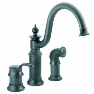 Moen S711WR Waterhill One Handle High Arc Kitchen Faucet, Wrought Iron   Touch On Kitchen Sink Faucets  