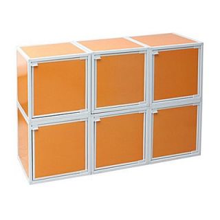 Way Basics 6 Cube Modular Storage Box WB BOX6 Color: Orange