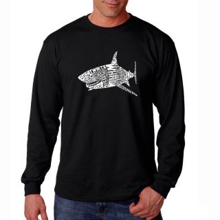 Los Angeles Pop Art Mens Shark Names Long Sleeve T shirt