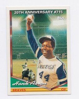 Hank Aaron HOF 1994 Topps "20th Anniversary #715" MLB Card #715: Everything Else