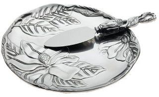 Arthur Court Magnolia Plate with Cheese Server: Kitchen & Dining