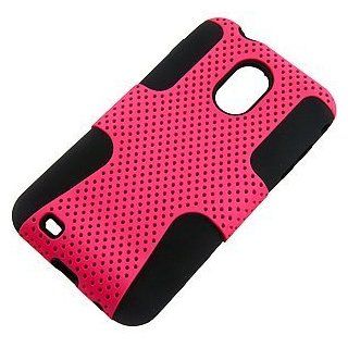 Asmyna ASAMD710HPCAST005NP Astronoot Premium Hybrid Case with Durable Hard Plastic Faceplate for Samsung Galaxy S II, Epic 4G Touch   1 Pack   Retail Packaging   Hot Pink/Black Cell Phones & Accessories