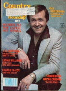 COUNTRY SONG ROUNDUP Bill Anderson Wayne Carson T G Sheppard ++ 3 1983: Entertainment Collectibles