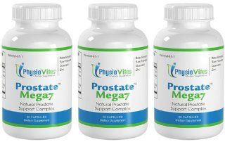 Prostate Mega7 Super Prostate Health Beta Sitosterol, Saw Palmetto, Quercetin PhysioVites Prostate Mega7 180 Capsules 3 Bottles: Health & Personal Care