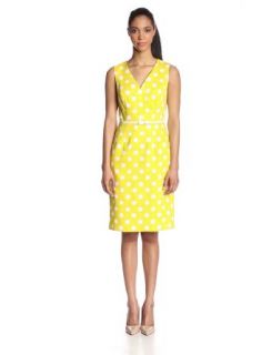 Evan Picone Women's Sleeveless Polka Dot Surplice Dress at  Womens Clothing store: