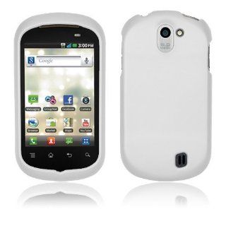 LG DoublePlay C729   White Hard Plastic Case Cover [AccessoryOne Brand] Cell Phones & Accessories