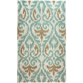 Nuloom Handmade Modern Turquoise Ikat Rug (83 X 11)