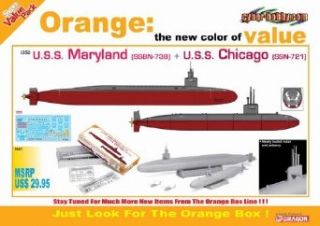 Cyber Hobby 1/350 U.S.S. Maryland (SSBN 738) + U.S.S. Chicago (SSN 721): Toys & Games