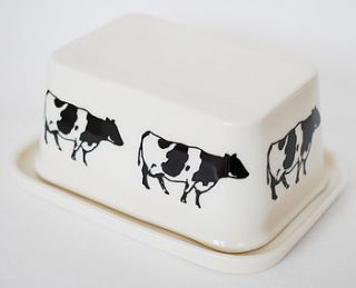 cows porcelain butter dish by hanne rysgaard ceramics