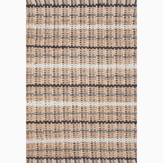 Hand made Taupe/ Gray Cotton/ Jute Natural Rug (2.6x4)