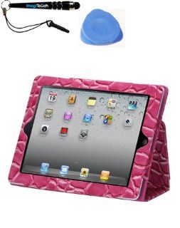 IMAGITOUCH(TM) 3 Item Combo APPLE iPad 4 (with Retina display) Pink Stone Texture MyJacket(with card slot) (611) (Stylus pen, Pry Tool, Phone Cover): Cell Phones & Accessories