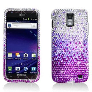 PURPLE Rhinestone/Crystal/Diamond/Bling Hard Case Cover For Samsung Galaxy S2 II Skyrocket I727 (AT & T): Cell Phones & Accessories
