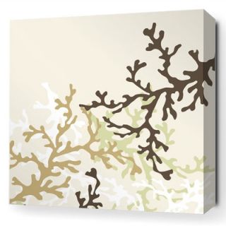Inhabit Spa Coral Stretched Graphic Art on Canvas in Moss COMO Size: 16 x 16