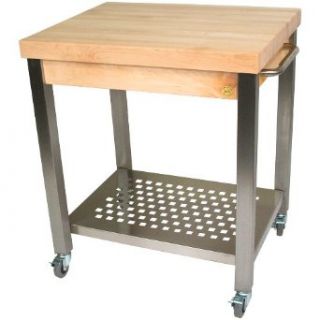 Cucina Americana Technica Kitchen Cart with Butcher Block Top Counter Top Height: 2.25", Drawers: Not Included: Industrial & Scientific