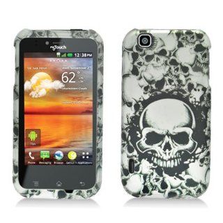 For T Mobil Mytouch Lg Maxx Touch E739 Accessory   White Skull Hard Case Proctor Cover + Free Lf Stylus Pen: Cell Phones & Accessories