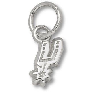 NBA San Antonio Spurs Logo Pendant 1/4 Inch   Sterling Silver : Individual Pendants : Sports & Outdoors