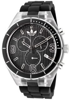 Adidas ADH2528  Watches,Cambridge Chronograph Black Grid Textured Dial Black Silicone, Chronograph Adidas Quartz Watches