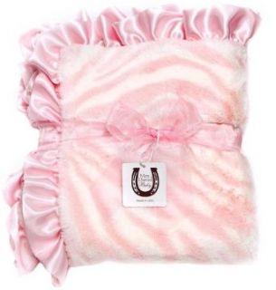 Max Daniel Baby Plush Print Baby Throw   Pink Zebra : Nursery Receiving Blankets : Baby
