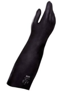 MAPA Chem Ply N 730 Neoprene Glove, Chemical Resistant, 0.022" Thickness, 18" Length, Size 9, Black (Case of 12 Pairs): Chemical Resistant Safety Gloves: Industrial & Scientific