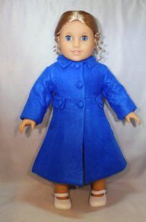Blue Winter Coat. (COAT ONLY) Fits 18" Dolls Like American Girl: Toys & Games