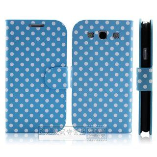 Huaqiang3c FREE USPS SHIPPING Blue Polka Dots PU Leather Flip Case Cover for Samsung Galaxy S 3 III SGH I747 I9300: Cell Phones & Accessories