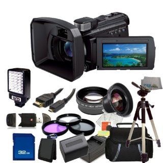 Sony 96GB HDR PJ790V HD Handycam with Projector (Black) SSE Bundle Includes 0.43X Wide Angle Lens, 2.2X Telephoto Lens, 3 Piece Filter Kit (UV CPL FLD), 32GB Memory Card, LED Video Light, Micro HDMI Cable, Replacement NP FV100 Battery, Rapid Travel Charger