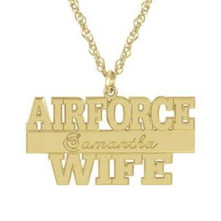Air Force Wife Pendant in Sterling Silver with 14K Gold Plate (10