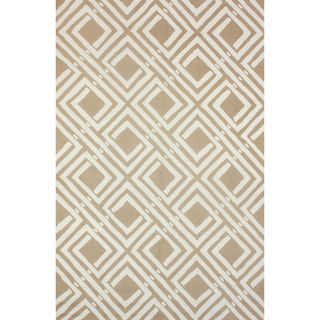 Nuloom Handmade Modern Maze Tan Rug (76 X 96)