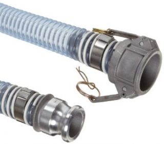 Unisource 1750 clear PVC Food Grade Hose Assembly, 2 1/2" Aluminum Cam And Groove Connection, 29.8" Hg Vacuum Rating 35 PSI Maximum Pressure, 25' Length, 2 1/2" ID: Cam And Groove Fittings: Industrial & Scientific