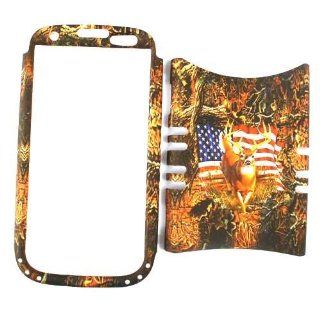 Cell Armor I747 RSNAP WFL038 Rocker Snap On Case for Samsung Galaxy S3 I747   Retail Packaging   Hunter Series with Deer and USA Flag: Cell Phones & Accessories