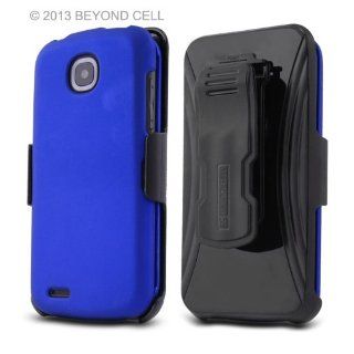 Blue, 3 in 1 Combo Set Protex Case Cover Protector with Kickstand Belt Clip Holster for Pantech Marauder R910L / Star Q 4G LTE (Verizon)    Screen Protector Included: Cell Phones & Accessories