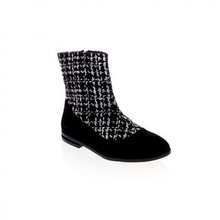 Rara Avis by Iris Apfel Tweed and Suede Bootie