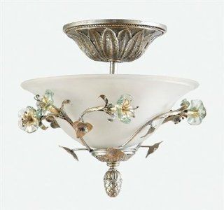 Yosemite MGJ768 Three Light Down Lighting Semi Flush Ceiling Fixture from the Morning Glory Coll, Caribbean Gold   Close To Ceiling Light Fixtures  