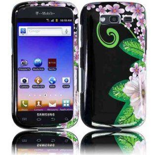 Black Purple Flower Hard Cover Case for Samsung Galaxy S Blaze 4G SGH T769 Cell Phones & Accessories