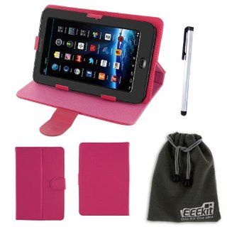 EEEKit for Universal 7 inch Tablet Bundle, Universal Stand Case for 7 inch Tablet(Hot Pink) + Slim Stylus Pen + EEEKit Velvet Accessory Pouch(6.5''x4''): Computers & Accessories