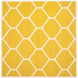 Safavieh Handmade Moroccan Cambridge Geometric pattern Gold/ Ivory Wool Rug (8 Square)