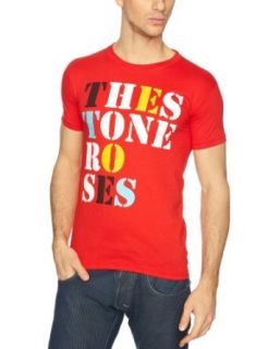 Mens The Stone Roses Font Logo Red T Shirt: Clothing