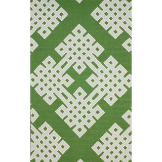 Nuloom Hand hooked Modern Lattice Emerald Green Rug (5 X 8)
