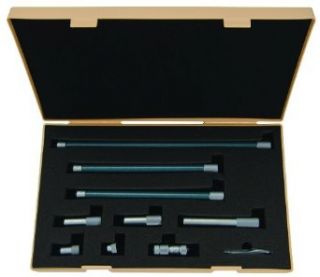 Mitutoyo 137 218 Tubular Vernier Inside Micrometer, Extension Rod Type, Carbide Tipped Face, 2 20" Range, 0.001" Graduation, +/ 6.00052" Accuracy, 6 pcs Extension Rods: Industrial & Scientific