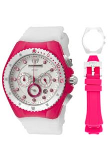 Technomarine 109012  Watches,Womens Cruise Beach Chronograph Silver Dial Fuschia Cover White Silicone, Chronograph Technomarine Quartz Watches