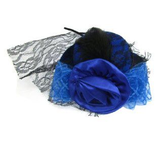 3 Layers Bowknot Decoration Blue Top Hat Prong Alligator Hair Clip for Lady : Beauty