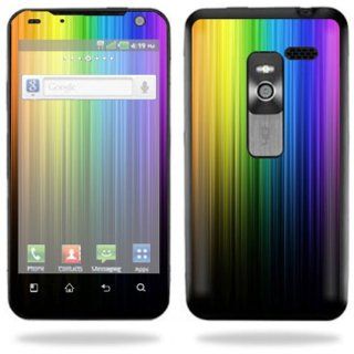 Protective Vinyl Skin Decal Cover for LG Esteem 4G Metro PCS Cell Phone Sticker Skins Rainbow Streaks Cell Phones & Accessories