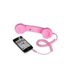 Retro Phone Handset for Apple iPhone, iPad, iPod Touch and select 3.5mm jack smart phones (Pink) : Office Products