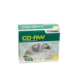 NEW   CD RW Discs, 700MB/80min, 2X/4X, Slim Jewel Case, Matte Silver, 10/Pack   95170: Computers & Accessories