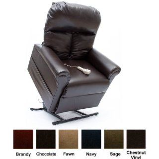 Mega Motion Power Easy Comfort Lift Chair Lifting Recliner LC 100 with Heat and Massage Infinite Position Rising Electric Chaise Lounger   Chestnut Vinyl: Health & Personal Care