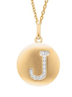 Diamond "J" Gold Disc Necklace by Danni