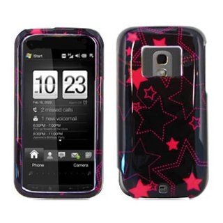 Fits HTC Touch Pro2 CDMA Verizon Sprint Hard Plastic Snap on Cover Pink/Black Shimmering Stars Verizon, Sprint: Cell Phones & Accessories