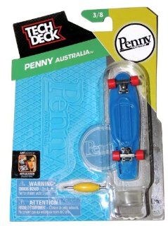 2014 Penny Australia Blue Tech Deck Mini Finger Skateboard #3/8 with Display Stand: Toys & Games